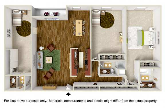 3 Bedroom Floor Plan at White Oak Terrace Apartments, California, 91316