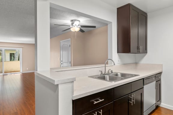 Granite marble in kitchen at The Meadows at Westlake Village Apartments, Westlake Village, CA