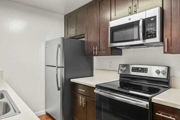 Chef-Inspired Kitchens Feature Stainless Steel Appliances at The Meadows at Westlake Village Apartments,California