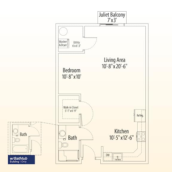 a floor plan of a living area with a bedroom and a bathroom