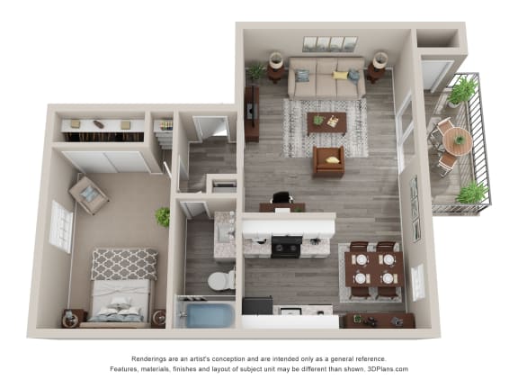 Floor Plan  a floor plan of a two bedroom apartment with a balcony