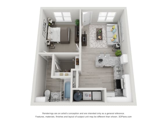 Floor Plan  1 Bedroom Floorplan Springdale Arkansas