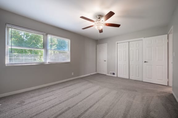 bedroom with upgraded carpet