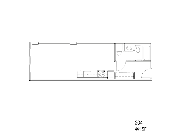 a floor plan of a 1 bedroom floor plan with roommates