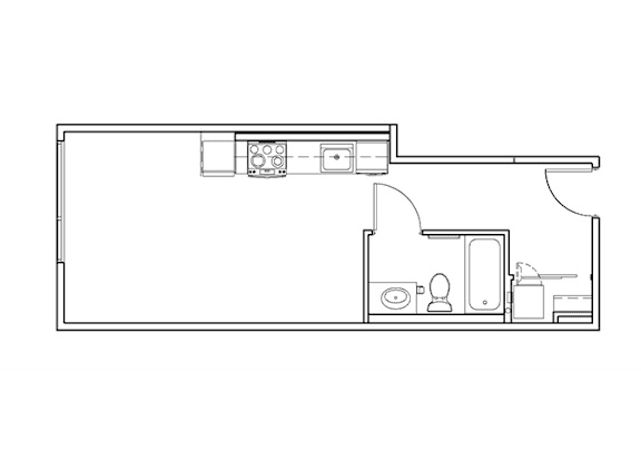 Studio Floor Plan at Junction Central, Seattle, WA