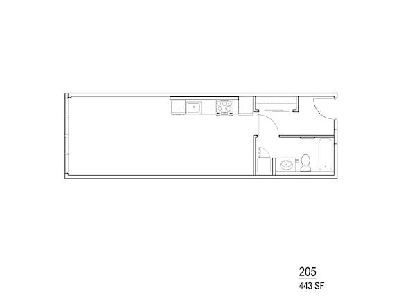 a floor plan of a 1 bedroom floor plan