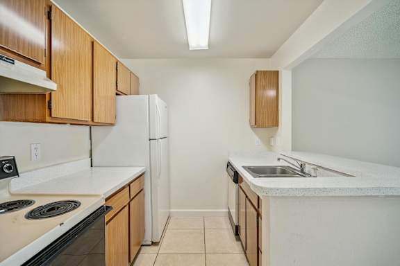 Kitchen with White Appliances