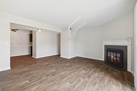 Spacious Living Area With Wood-Style Flooring