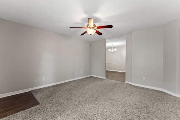 Spacious Living Area with Carpet