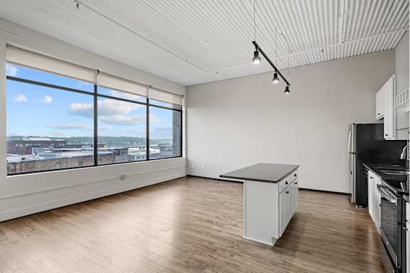 Spacious Living Area With Wood-Style Flooring