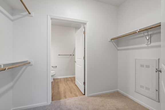 Walk-In Closet With Built-In Shelving