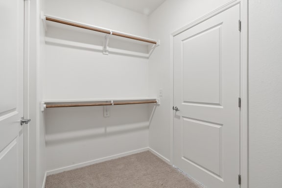 Walk-In Closet With Built-In Shelving