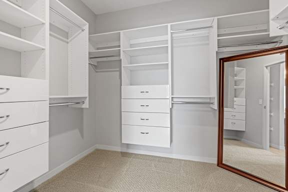 Walk-In Closet With Built-In Shelving