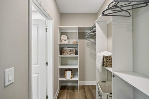 Walk-In Closet With Built-In Shelving