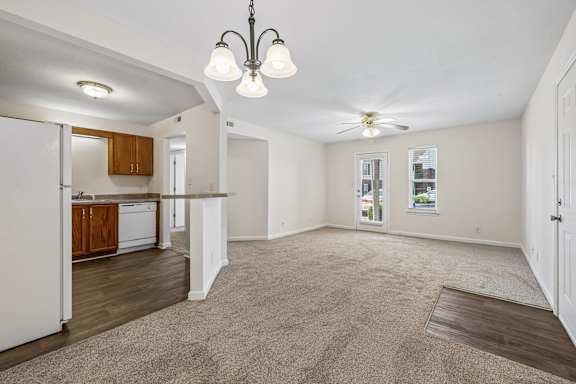 Spacious Living Area with Carpet