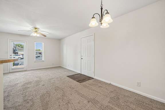 Living Room with Ceiling Fan