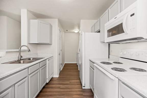 Kitchen with White Appliances