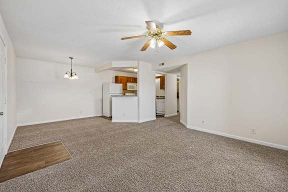 Spacious Living Area with Carpet
