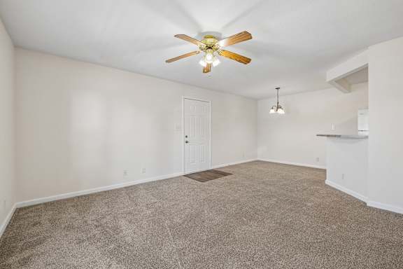 Living Area with Ceiling Fan