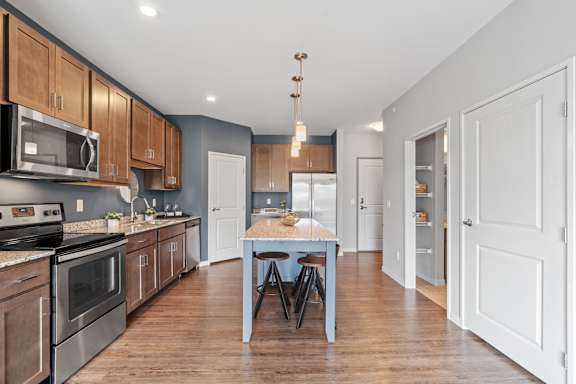 Kitchen with Wood-Style Flooring
