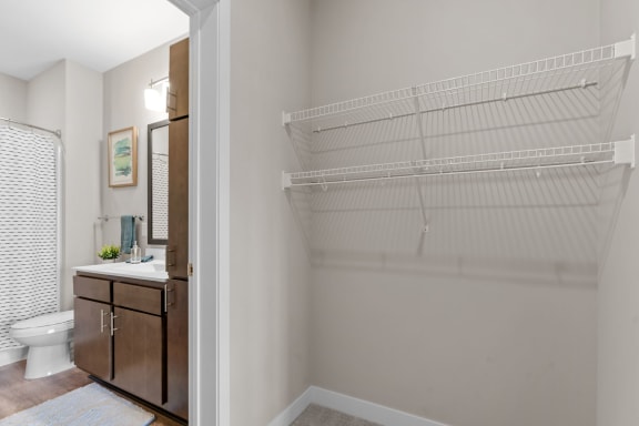 Walk-In Closet With Built-In Shelving