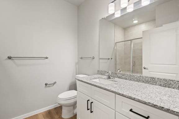 Bathroom With Granite Vanities