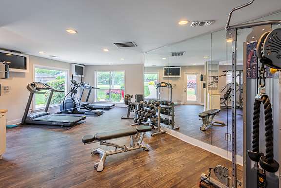 Fitness Center With Wood-Style Flooring