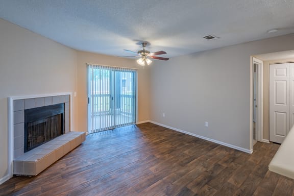 Living Room With Wood-Style Flooring