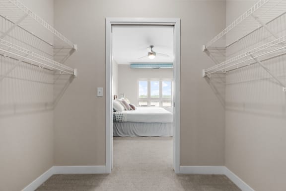 Walk-In Closet With Built-In Shelving