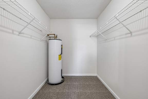 Walk-In Closet With Built-In Shelving