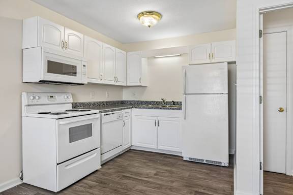 Kitchen with White Appliances