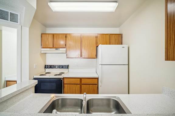 Kitchen with White Appliances