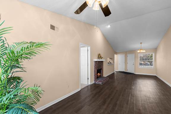 Living Area with Hardwood-Style Floors