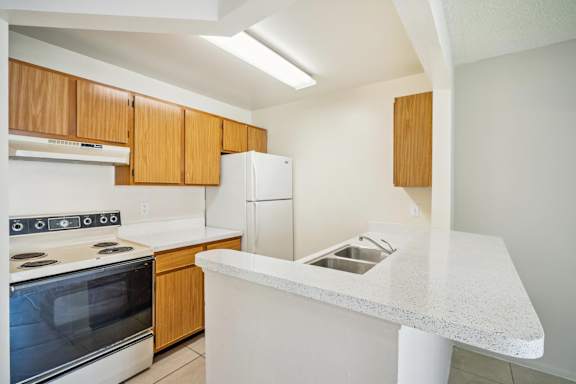 Kitchen with Counter Seating Overhang