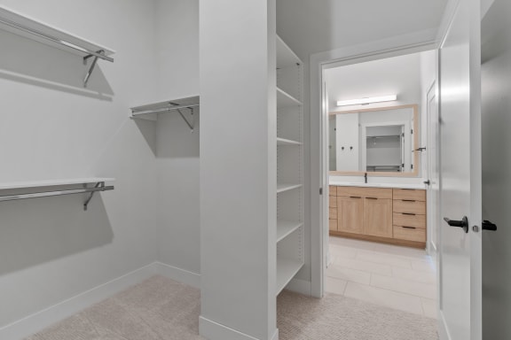 Walk-In Closet Leading To Bathroom