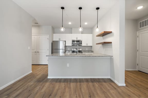 Fully-Equipped Kitchen with White Appliances