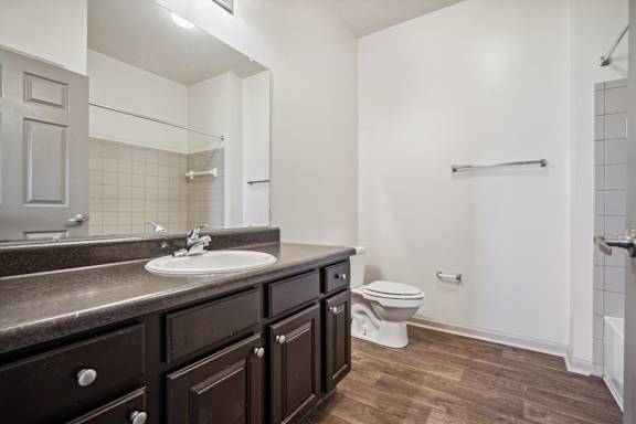 Bathroom With Wood-Style Flooring