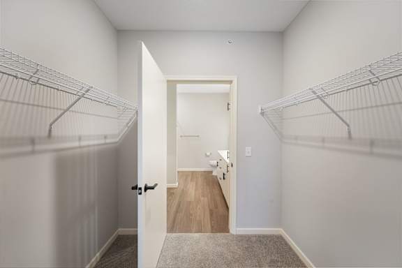 Walk-In Closet With Built-In Shelving