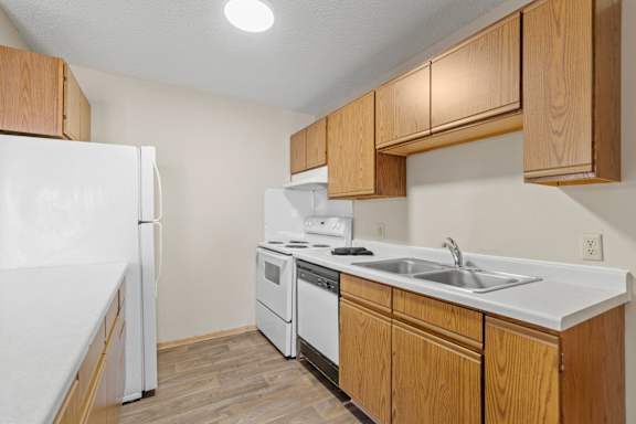 Kitchen with White Appliances