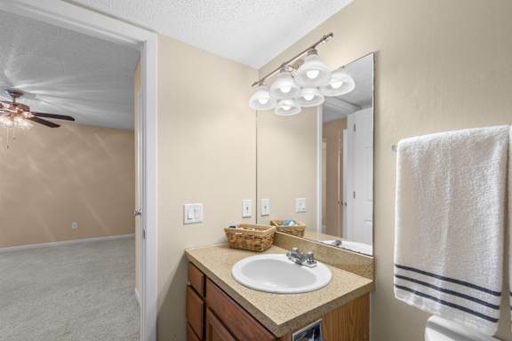 Bathroom with Wood cabinetry