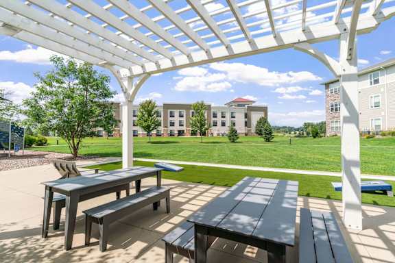 Pergola Area with Cornhole