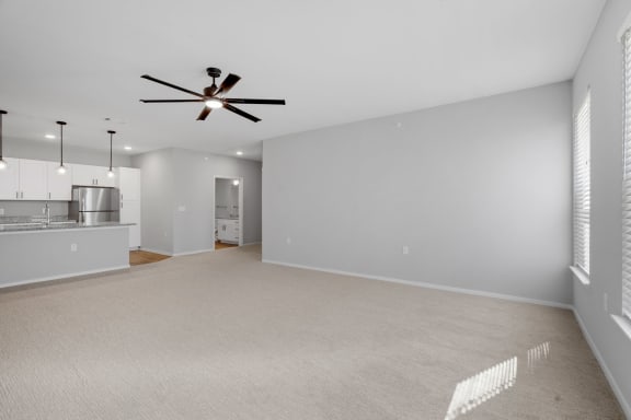 Spacious Living Area with Carpet