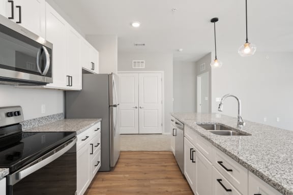 Kitchen with Granite Countertops and Stainless Steel Appliances
