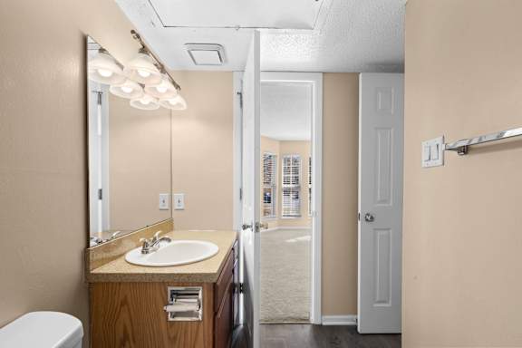 Bathroom with Wood cabinetry