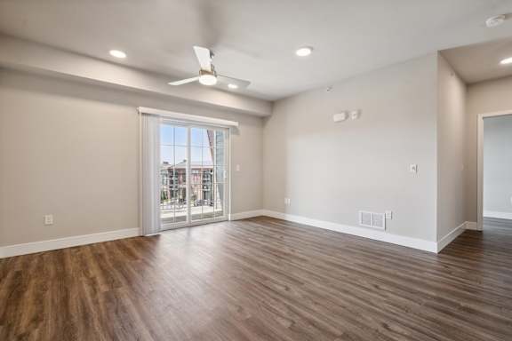 Living Area with Ceiling Fan