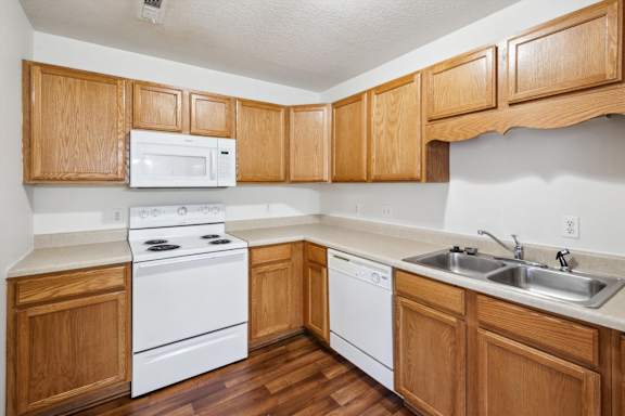 Kitchen with White Appliances