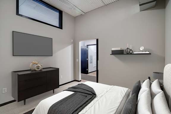 Bedroom with High Ceilings