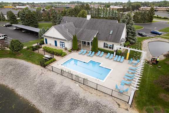 Aerial View of Pool and Clubhouse