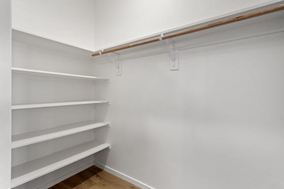 Walk-In Closet With Built-In Shelving