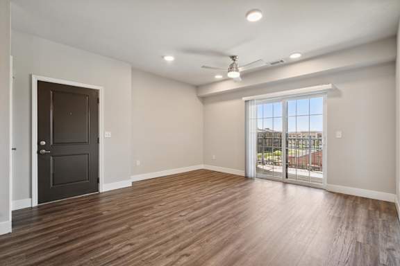 Spacious Living Area With Wood-Style Flooring